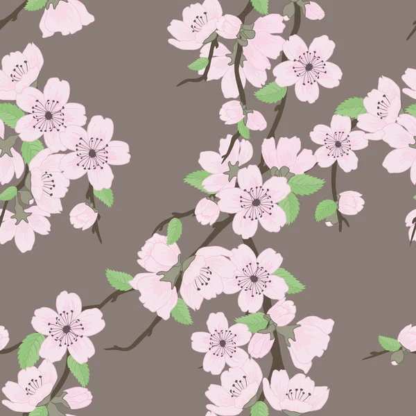 桜の枝とシームレスなパターン ベクトル — ストックベクタ