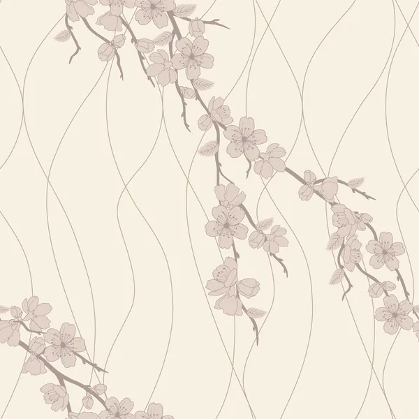 桜の枝とのシームレスなパターン — ストック写真