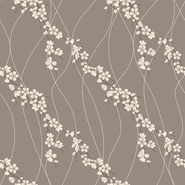 Nahtloses Muster mit Sakura-Zweig — Stockfoto