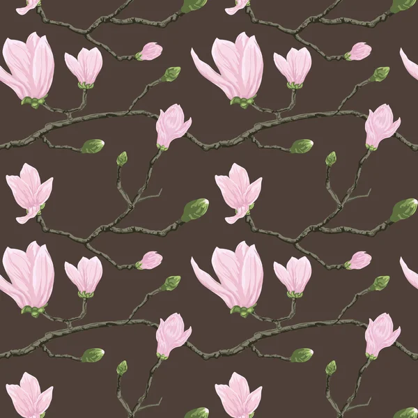 Seamless pattern with magnolia flowers — Stock Photo, Image