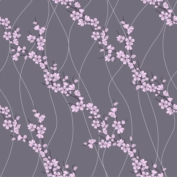 Seamless pattern with sakura branch — Stock Photo, Image