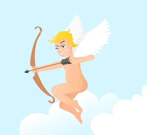 Little cupid with bow — Stock Vector
