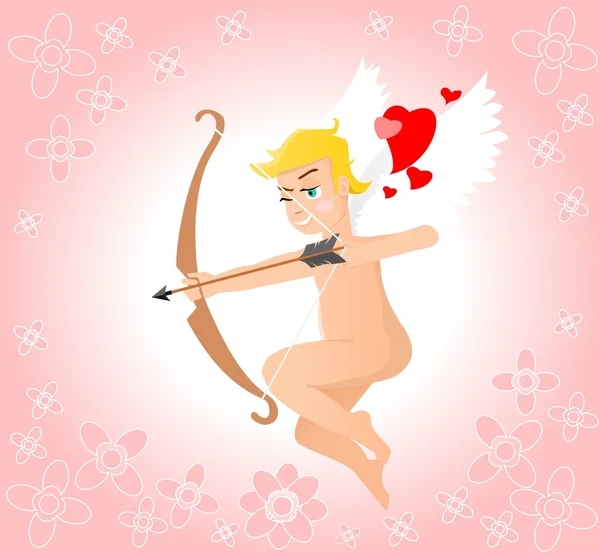 Stock vector Valentine with Little cupid with bow