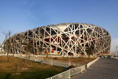 THE BIRD'S NEST - OLYMPIC STADIUM IN BEIJING, CHINA clipart