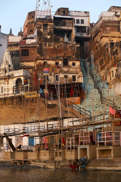 Ochtend op de Ganges In Varanasi (Benares - Uttar Pradesh) — Stockfoto