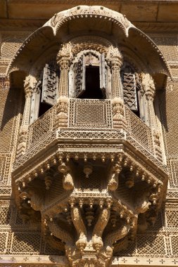 A DETAIL OF THE PATWA-KI HAVELI (MERCHANT HOUSE) IN JAISALMER - RAJASTHAN. clipart