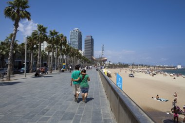 plajda torre mapfre Barcelona, İspanya ile mesire