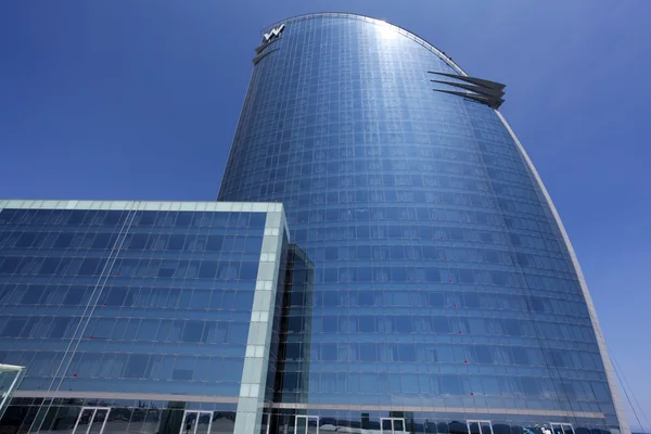 Stock image Facade of the W hotel (la vela) in Barcelona in Spain.