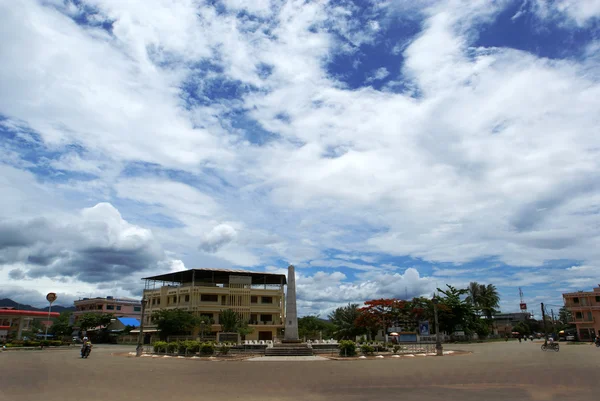 Centro de Kampot cidade no Camboja (Sudeste Asiático ) — Fotografia de Stock