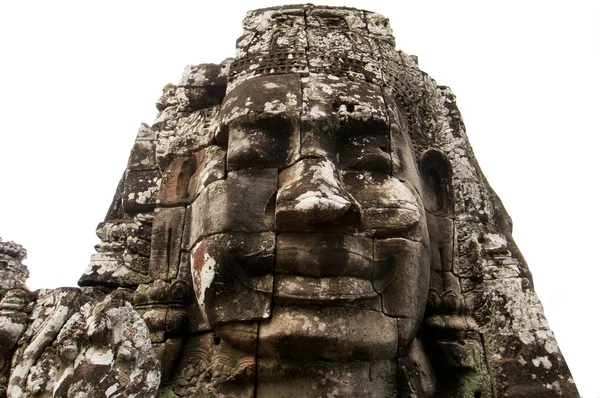 Rosto gigante no topo do templo de Bayon (Angkor Thom) em Angkor - Camboja — Fotografia de Stock