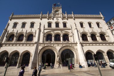 Entrance of Rossio Station in Lisbon - Portugal clipart