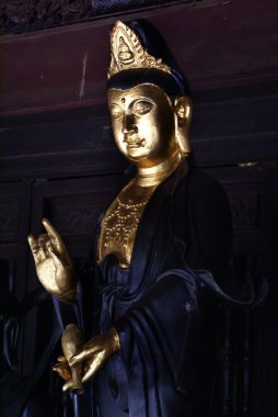 siyah ve altın buddha heykeli parfüm pagoda Vietnam