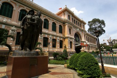 Old French post office in Saigon (Ho Chi Minh City), Vietnam clipart