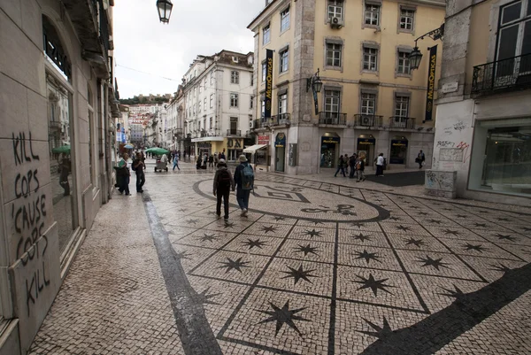 Dom pedro náměstí v Lisabon - Portugalsko — Stock fotografie
