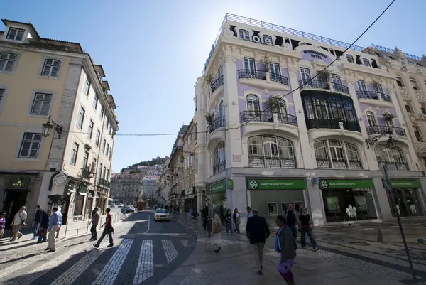 Dom pedro náměstí v Lisabon - Portugalsko — Stock fotografie