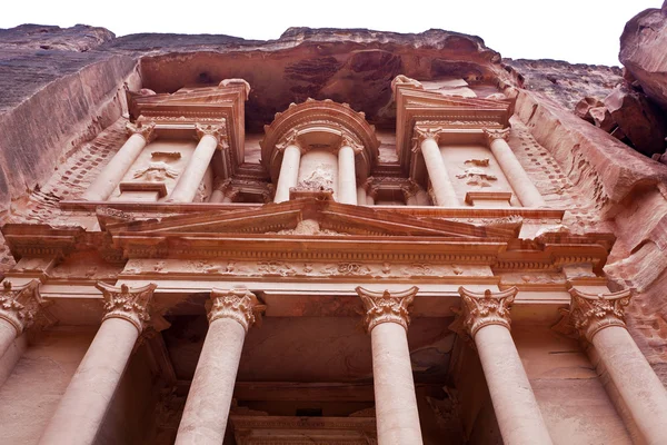 O Tesouro em Petra - o famoso templo de Indiana Jones na Jordânia — Fotografia de Stock