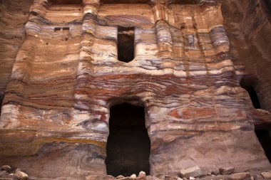 Facade of the Silk Tomb in Petra - Jordan clipart