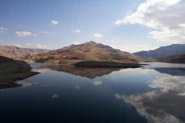 Wadi grevcilerin Gorge Jordan kralın yolu boyunca rezervuar