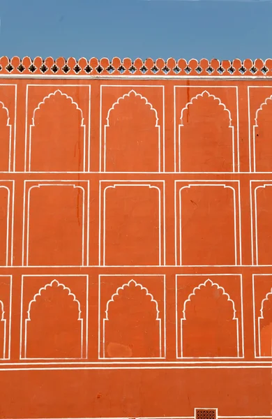 Parede cor-de-rosa laranja do Palácio da Cidade de Jaipur - Rajastão - Índia — Fotografia de Stock