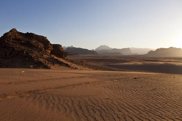 Pustyni wadi rum w południowej Jordanii — Zdjęcie stockowe