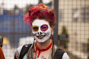 Parade Spectator With Face Paint clipart