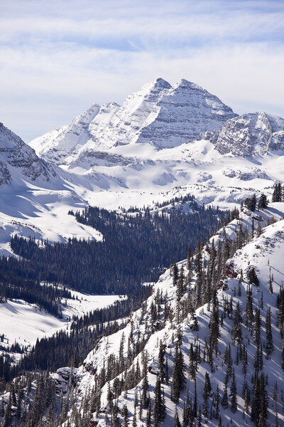 Maroon Bells with Snow
