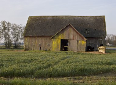 Old Barn With Field clipart