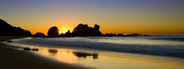 Kamel rock beach soluppgång Stockbild