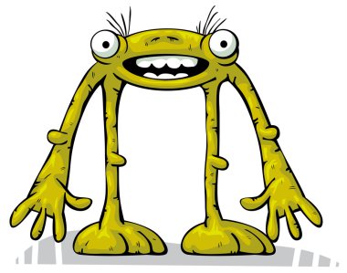 Green alien creature standing clipart