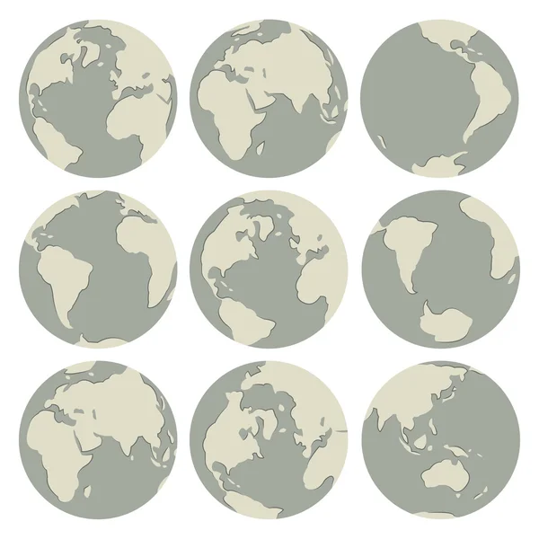 Ensemble de globes vectoriels — Image vectorielle