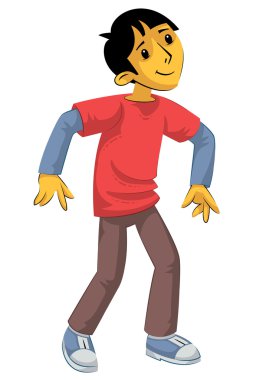 Standing boy in sportswear clipart