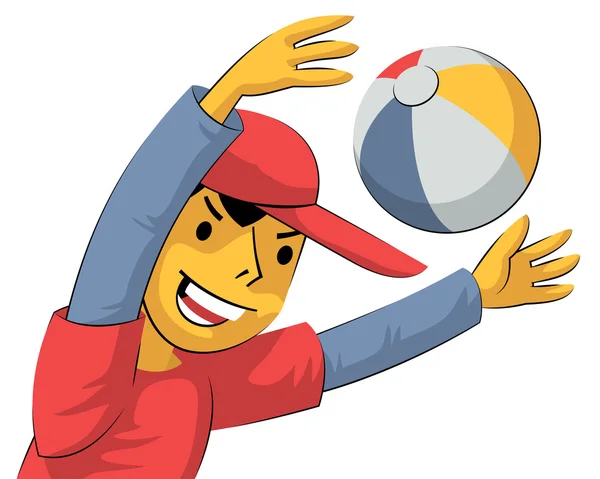 Boy with colorful ball — Stock Vector