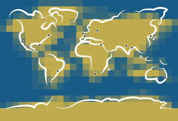 Sketchy Mappa del Mondo — Vettoriale Stock