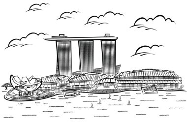 Vector illustration of Singapore’s Marina Bay Sands clipart