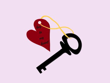 Key from the heart clipart