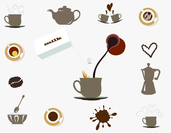 Kahve, çay — Stok Vektör