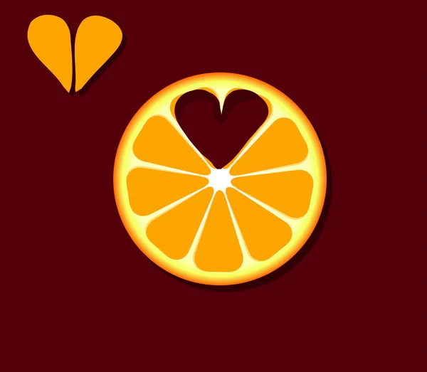 Narancs, szerelem — Stock Vector