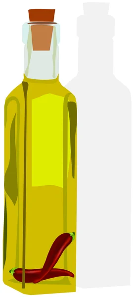 Bottiglia con olio — Vettoriale Stock