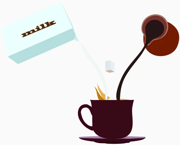 Чашка кави з молоком — стоковий вектор