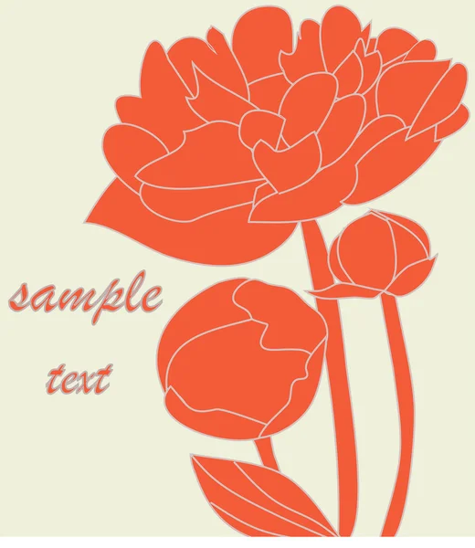 Pivoine fleur rouge — Image vectorielle