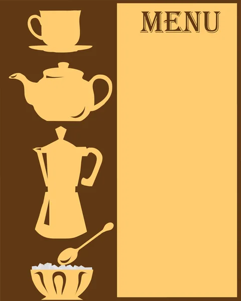 Carte du menu, café et thé — Image vectorielle