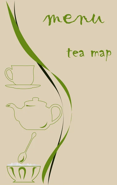 Menü, çay kartı — Stok Vektör