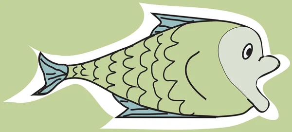 Pesce su sfondo verde — Vettoriale Stock