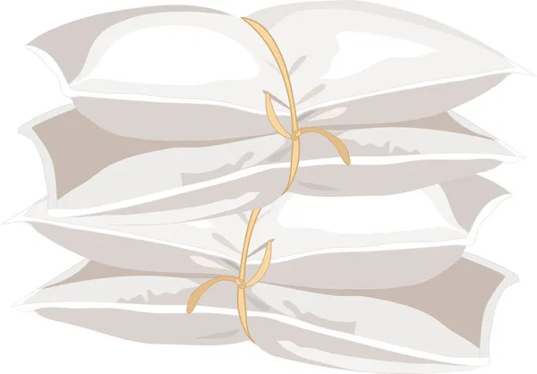 Стек з чотирьох подушок, пов'язаних ниткою — стоковий вектор