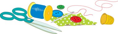 Sewing accessories dressmaker clipart