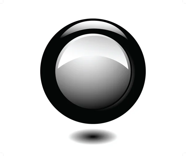 Černé kulaté tlačítko — Stockový vektor