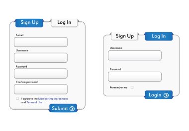 Login and Sign Up forms clipart