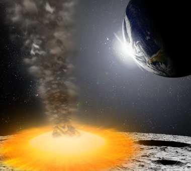 asteroit saldırı gezegenin evrenin. Ben soyut