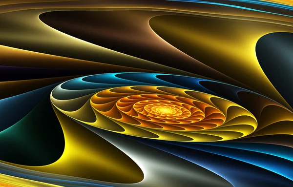 Imagem colorida abstrata sobre um fundo preto. Curvas e ornamentos — Fotografia de Stock