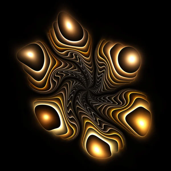 Imagem colorida abstrata sobre um fundo preto. Curvas e ornamentos — Fotografia de Stock